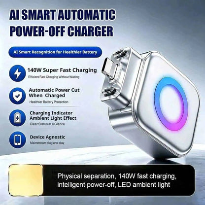 AI Smart Auto-Stop Charging Adapter