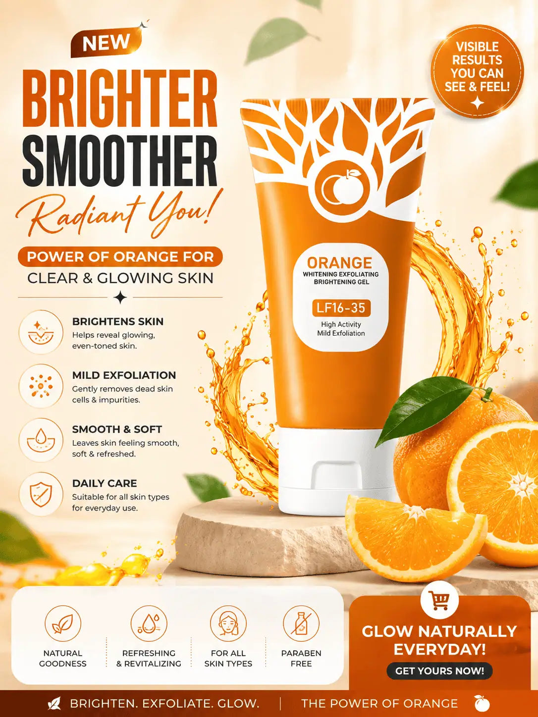 Orange Whitening Exfoliating Gel – Reveal Your Natural Glow